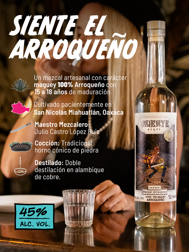 Valiente Bravo Arroqueño Oaxaca Artisanal Mezcal 750 ml