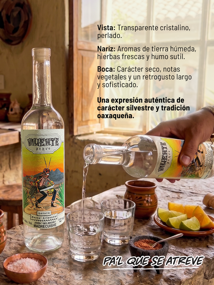 Mezcal Artesanal de Oaxaca Valiente Bravo Madre Cuishe 750 ml