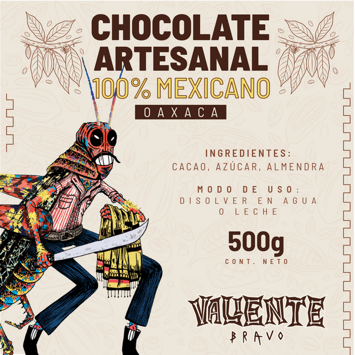 Chocolate Gourmet Artesanal Oaxaqueño Valiente Bravo 500g